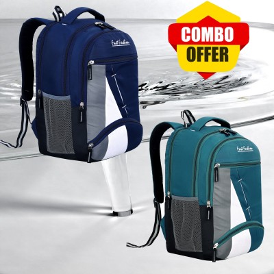 Xfast fashion 35 L Laptop Backpack (Combo of 2) for Daily of School College Office Waterproof School Bag(Blue, Green, 35 L)