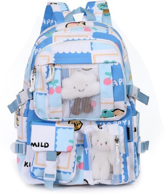 Tinytot KDMILD School Collage Travel Backpck SB175_01 Waterproof School Bag(Light Blue, 20 L)