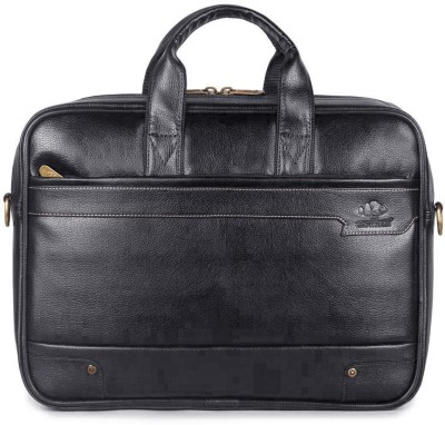 The CLOWNFISH Biz Faux Leather 15.6 inch Laptop Messenger Bag Briefcase (Dark Brown) Messenger Bag(Black, 12 L)