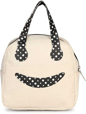 Mimanchi CREEM PLANE SMILY LUNCH BAG 3 L Waterproof Multipurpose Bag(Cream, 3 L)