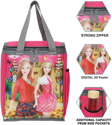 Meher Kids Lunch Bagfor Keeping and Snacks Fresh and Cool. Spacious and Waterproof Waterproof Lunch Bag(Pink, 7 L)