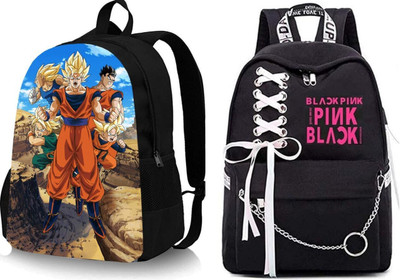 Shishtha B_GOKU_@@_5 & RIBBEN-BLCKPINK-1PC_xy Laptop Bag(Black, Black)
