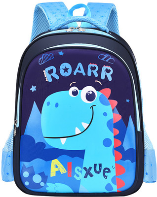 SYGA Kids Backpack, Little Dinosaur Design Suitable for Elementary School Student Waterproof School Bag(Light Blue, Dark Blue, 5 L)