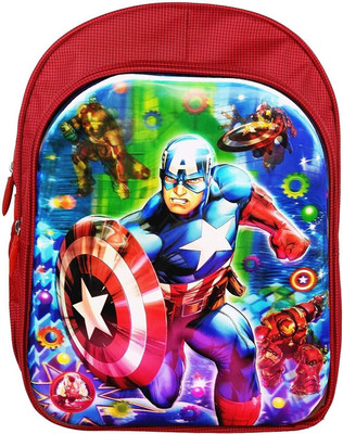 RBRN Avenger 3D Effect Lightweight Kids School Bag, Suitable Upto 5-7 Years School Bag(Red, 16 inch)