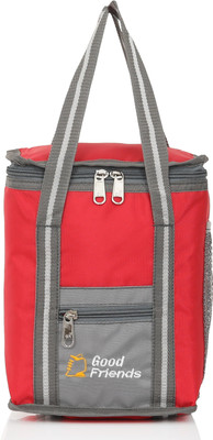 GOOD FRIENDS Travel Lunch Storage Tiffin Bag School Lunch Bag and Tiffin Bag for Boys & Girls Waterproof Lunch Bag(Red, 4 L)