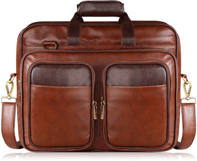 HVH WORLD Tan & Brown Color Faux Leather 28L Messenger Bag For Men HV-BG94 Waterproof Messenger Bag(Orange, 28 L)