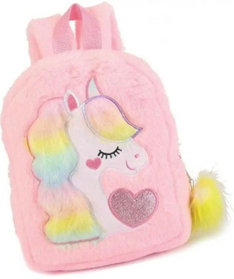 LS ENTERPRISES Unicorn Cute Soft Pink Heart Bag For Kids & Girls School Bag(Pink, 10 L)