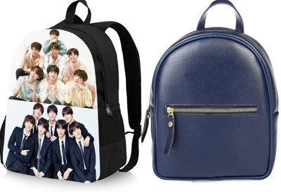 Shishtha B_DGTL-022_@@_1PC & leather look blue backpack_12_xy Laptop Bag(Black, Black)