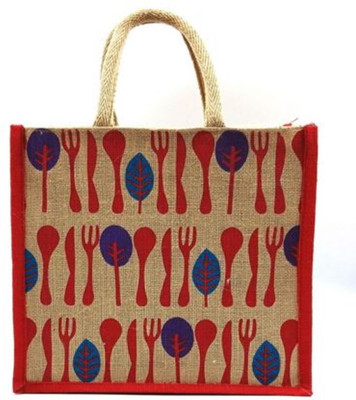 unity enterprise Jute Bag With Kata Chhamach Model Multipurpose Bag(Red, 10 L)
