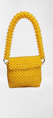Bhumi premsuraj PEARL HANDMADE HAND BAG Shoulder Bag(Yellow, 1 L)