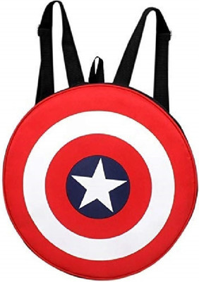 proera Captain America Round Bag School Bag Backpack(Red, 15 L)