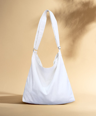 Lify Canvas Hobo Bag-White Shoulder Bag(White, 13 inch)