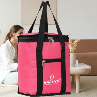 HALINO Insulated Lunch Bag - Compact, Easy Wash, Smooth Zipper & Lightweight Waterproof Lunch Bag(Pink, 4 L)