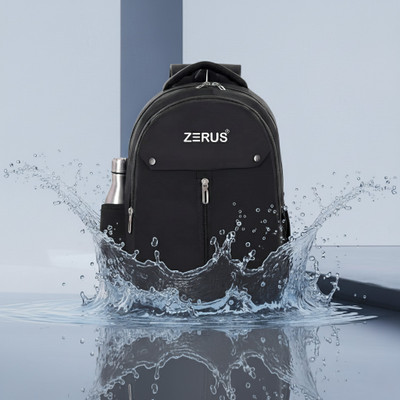 ZERUS Stylish Backpack for Boys Girls School College Office Travel Use Durable Waterproof School Bag(Black, 28 L)