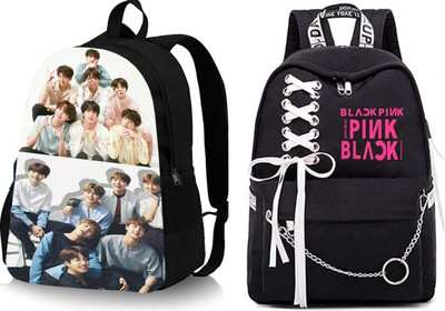 Shishtha B_DGTL-031_@@_1PC & RIBBEN-BLCKPINK-1PC_xy Laptop Bag(Black, Black)