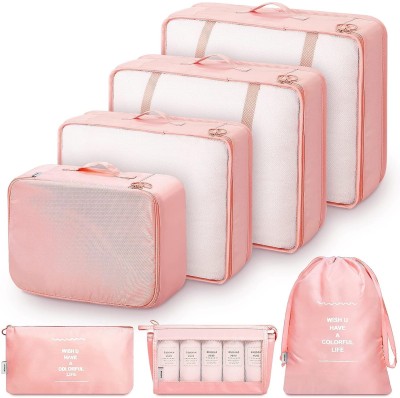 Zinley 7 PCS Light Pink Waterproof Sling Bag(Pink, 16.5 inch)