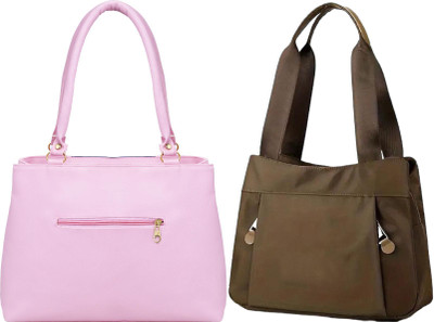 Reprox Women Pink, Brown Shoulder Bag(Pack of: 2)