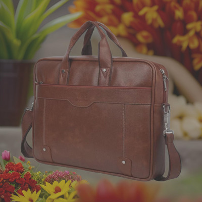 JairaJ hand Messenger laptop Bag Men & Women - Extra Spacious Synthetic Leather Waterproof Messenger Bag(Tan, 1679 L)