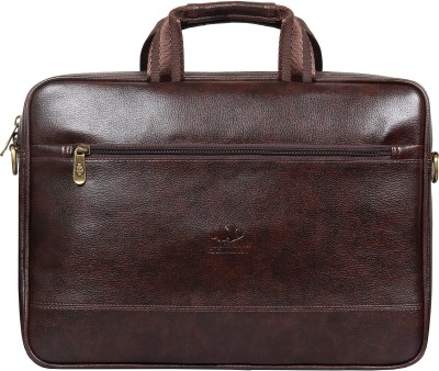 The CLOWNFISH Biz Faux Leather 14 inch Laptop Messenger Bag Briefcase (Dark Brown) Messenger Bag(Brown, 6 L)