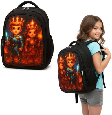 MOSU Royal Duo Power Black School Bag Waterproof School Bag(Black, 26 L)