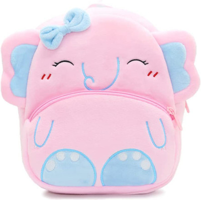 HappyChild Kids Elephant Plush Animal Cartoon Travel Bag for Baby Girl & Boy 2-6 Year School Bag(Pink, Blue, 10 L)