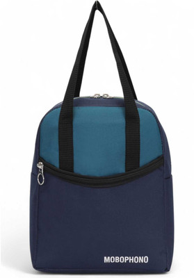 Mobophono STYLISH TIFFIN BAG FOR LUNCH BOXES & 1 LITRE WATER BOTTLE Waterproof Lunch Bag(Blue, 4 L)