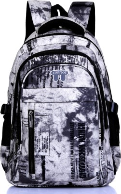 Tinytot SB145_02 School Backpack College Bag Travel Bag 2nd Standard onward Waterproof School Bag(White, Grey, 30 L)