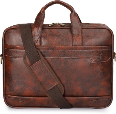 The CLOWNFISH Faux Leather 15.6 inch Laptop Messenger Bag Briefcase (Tan) Messenger Bag(Tan, 15.6 inch)