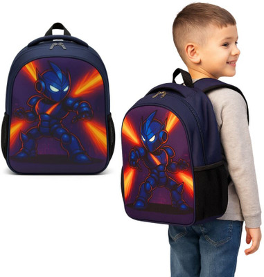 MOSU Robot Fighter Power School Bag Waterproof School Bag(Blue, 26 L)