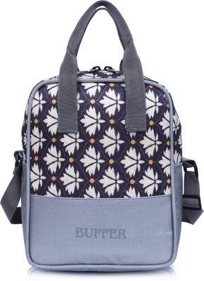 buffer OFFICE MEN AND WOMEN / DIGITAL JUTE TIFFIN BAG Waterproof Lunch Bag Black 7L Lunch Bag(Grey, 7 L)