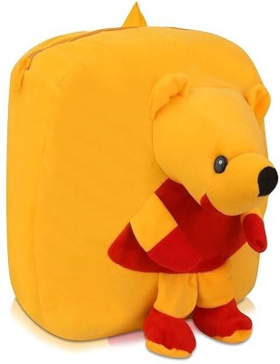 dk enterprises kids School Bag Gift for toddler High Quality Soft Plush Backpack School Bag(Yellow, Red, 10 L)