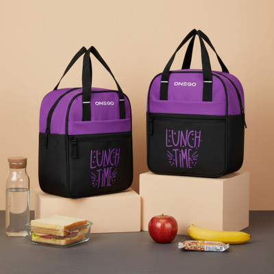 ONEGO Leakproof Tiffin Bag | Perfect for Work, College, Travel & Daily Meals Waterproof Lunch Bag(Purple, Black, 10 L)