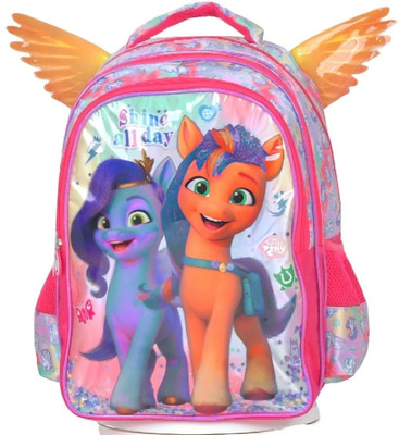 striders My Little Pony Premium School Bag with Detachable Wings Perfect for Kids Waterproof School Bag(Multicolor, 15 L)