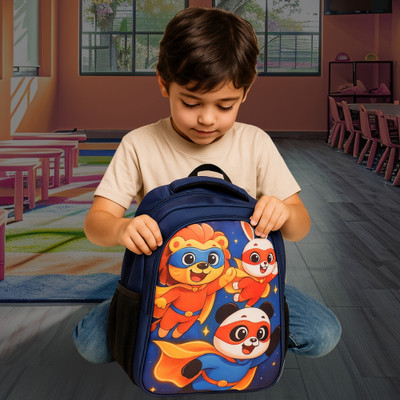 MOSU Stylish Cartoon School Bag Boys | Spacious & Comfortable Backpack Waterproof School Bag(Blue, 26 L)