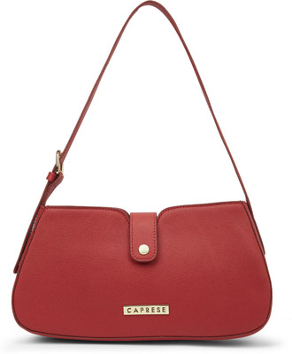 Caprese Sally Baguette Medium Red Handbag for Women Shoulder Bag with Adjustable Strap Shoulder Bag(Red, 2.61 L)