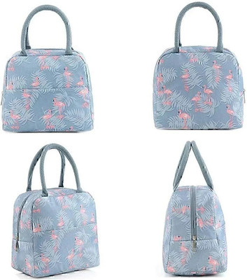KEETLY Insulated Lunch Bag Small for Office Men Women and Kids Canvas Tiffin Bags Lunch Bag(Blue, 5 L)