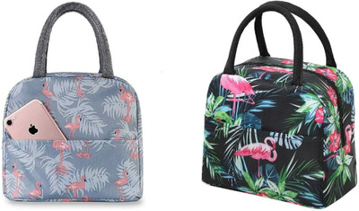 Kardiff Insulated Lunch Bags with Aluminum Lining - Flower Messenger Bag(Black, Blue, 15 L)