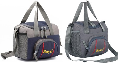 bayo 2pc combo Lunch tiffin Bag for School Office & Picnic for men women Boys girls Waterproof Lunch Bag(Grey, Dark Blue, 10 L)