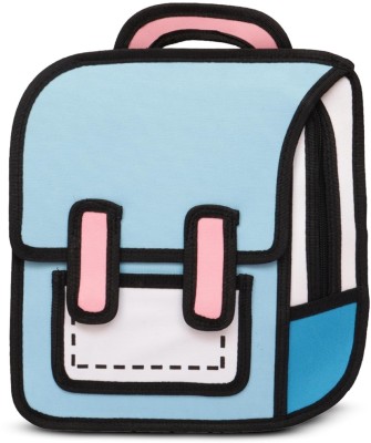 Tedemel School Backpack Cute 3D/2D Cartoon Bookbag Daypack Aesthetic Drawing Canvas Bag Waterproof School Bag(Blue, 20 L)