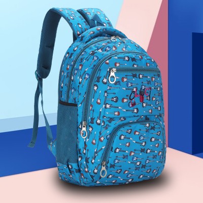 Ambika Collection for college/Office Women | Guitar printed school bag for girls 30 L Backpack(Blue)