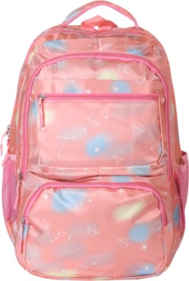 PASSION PETALS Unisex Printed School Backpack For Kids - Peach Waterproof School Bag(Orange, 30 L)