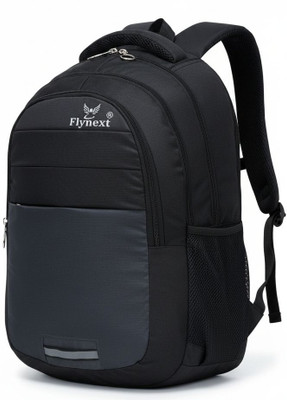 Flynext School Bag For 4th to 12th Class Boys and Girls||College & Office Bag Multiuse Waterproof School Bag(Black, Grey, 35 L)