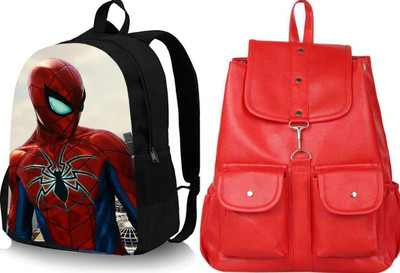 Shishtha B_SPIDER-04_@@_1PC & pc23_xy Laptop Bag(Black, Red)