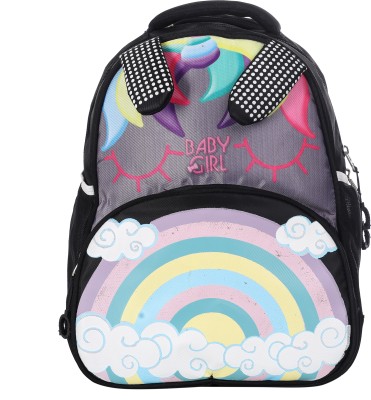 Baby Girl Medium 28L Backpack DESIGNER UNICORN PRINT Kids School Backpack for Girls & Boys School Bag(Black, 28 L)