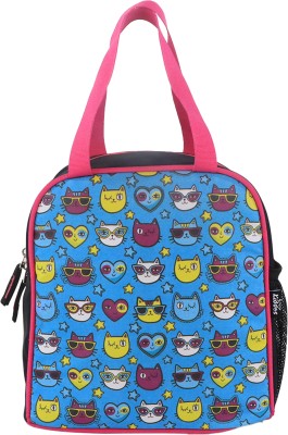 smily kiddos joy lunch bag-Kitty Theme - Teal Blue Lunch Bag(Blue, 5 L)