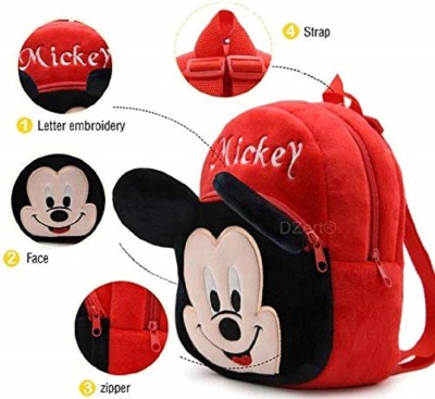 RADHEY Backpack Soft Plush Mickey Mouse Cartoon School Bag . Waterproof School Bag(Red, 35 L)