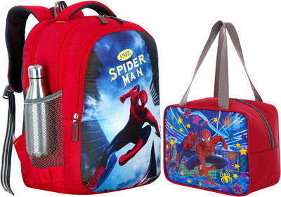 bayo Spiderman 1st/2nd/3rd/4th & 5th class Lunch Bag Free for Boys &Girls Waterproof School Bag(Red, 35 L)