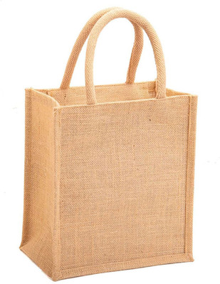Aafeen Jute Tiffin Bags with zip for lunch Waterproof Lunch Bag(Beige, 5 L)