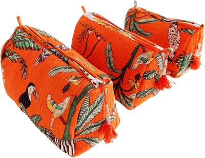 Rastogi Handicrafts Cosmetic-Bags-D-3 Multipurpose Bag(Orange, 0.2 L)