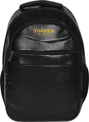 Topper Stylish Leather 15.6 In Laptop Backpack for Men & Women Office, College, Travel. 31 L Laptop Backpack(Black)